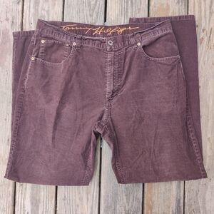 Vintage Tommy Hilfiger Dark Brown Corduroy Mens Jeans Straight 36x32 Chocolate 2